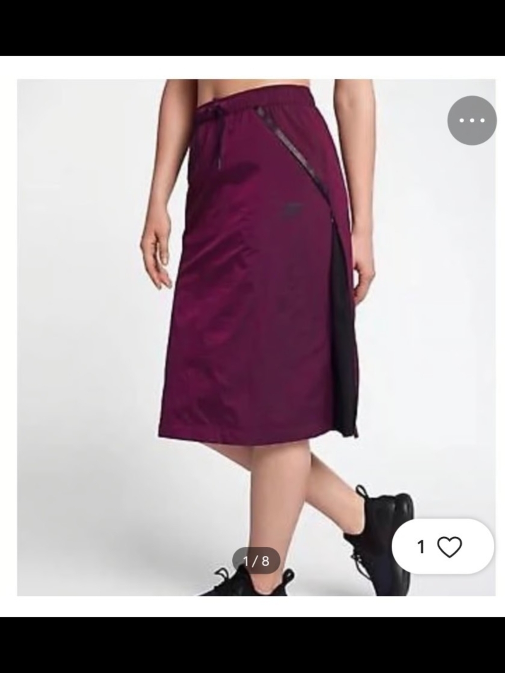 Nike Purple Athletic Hypertech Drawstring Skirt Black Trim